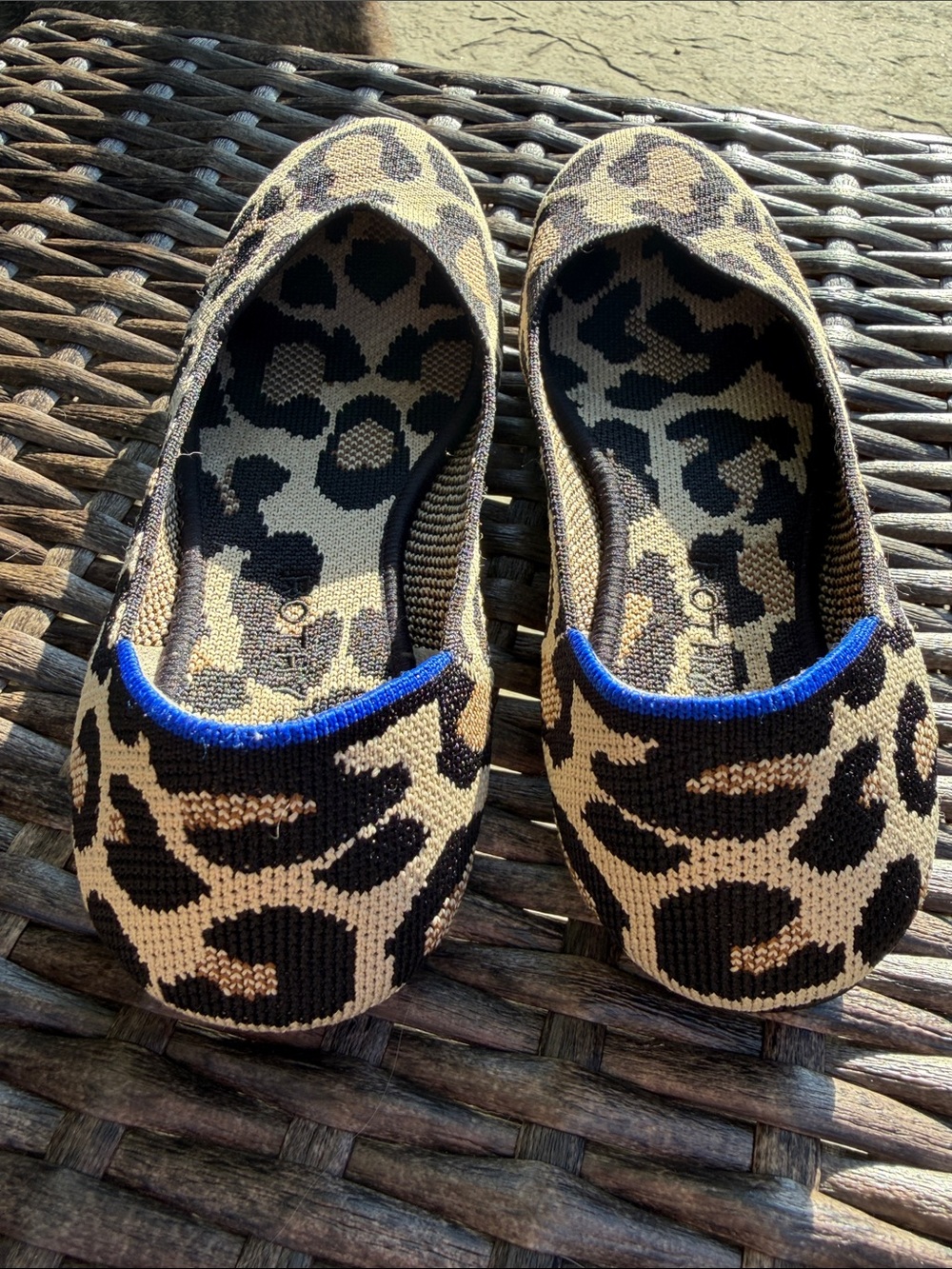 Rothy's Leopard Print Slip-On Flats in Black & Cream - Picture 7 of 7
